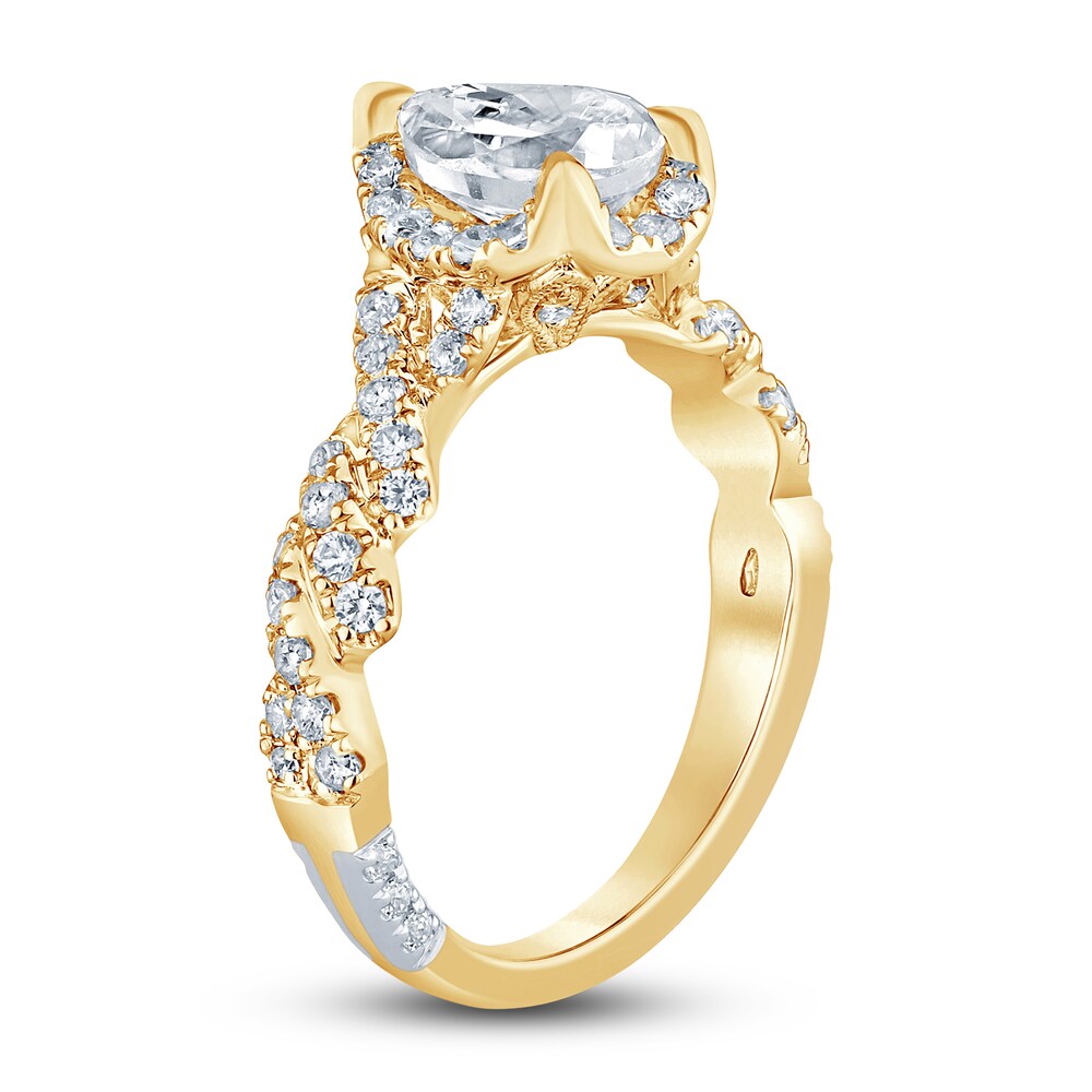 Pnina Tornai Lab-Created Diamond Engagement Ring 2-1/5 ct tw Pear/Round 14K Yellow Gold YCNi0Eml Pnina Tornai Lab-Created Diamond Engagement Ring 2-1/5 ct tw Pear/Round 14K Yellow Gold YCNi0Eml