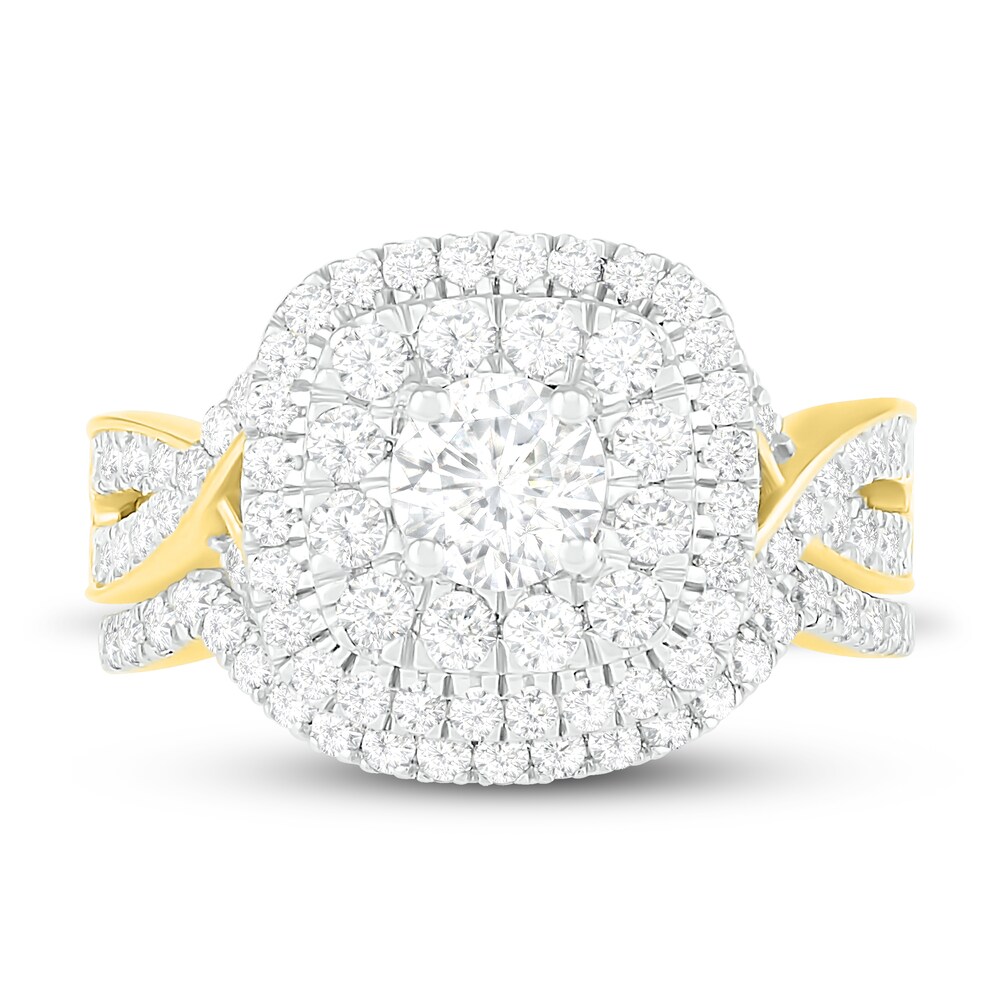 Diamond Bridal Set 1-1/2 ct tw Round 14K Yellow Gold YHQhn3WG Diamond Bridal Set 1-1/2 ct tw Round 14K Yellow Gold YHQhn3WG