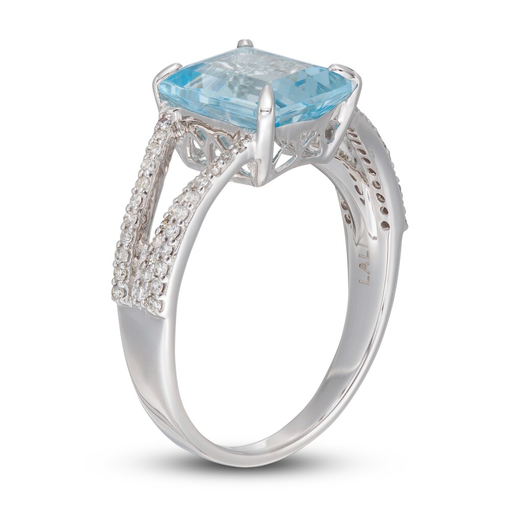 LALI Jewels Natural Aquamarine Engagement Ring 1/4 ct tw Diamonds 14K White Gold YTOqjznf LALI Jewels Natural Aquamarine Engagement Ring 1/4 ct tw Diamonds 14K White Gold YTOqjznf