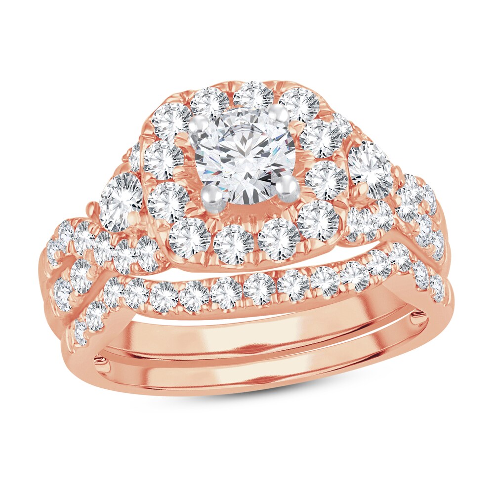Diamond Bridal Set 2 ct tw Round-cut 14K Rose Gold YWWmIs49 Diamond Bridal Set 2 ct tw Round-cut 14K Rose Gold YWWmIs49