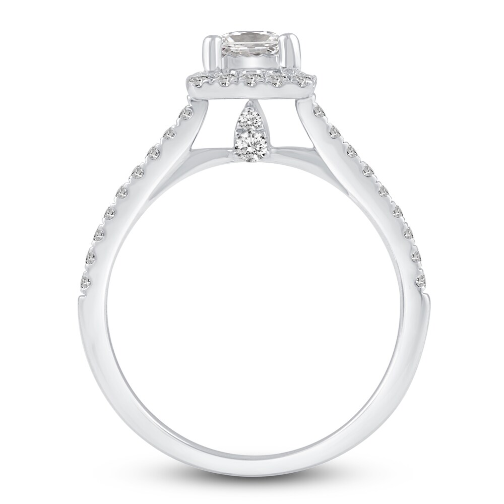 Diamond Engagement Ring 3/4 ct tw Princess/Round 14K White Gold YfFeTq7d Diamond Engagement Ring 3/4 ct tw Princess/Round 14K White Gold YfFeTq7d