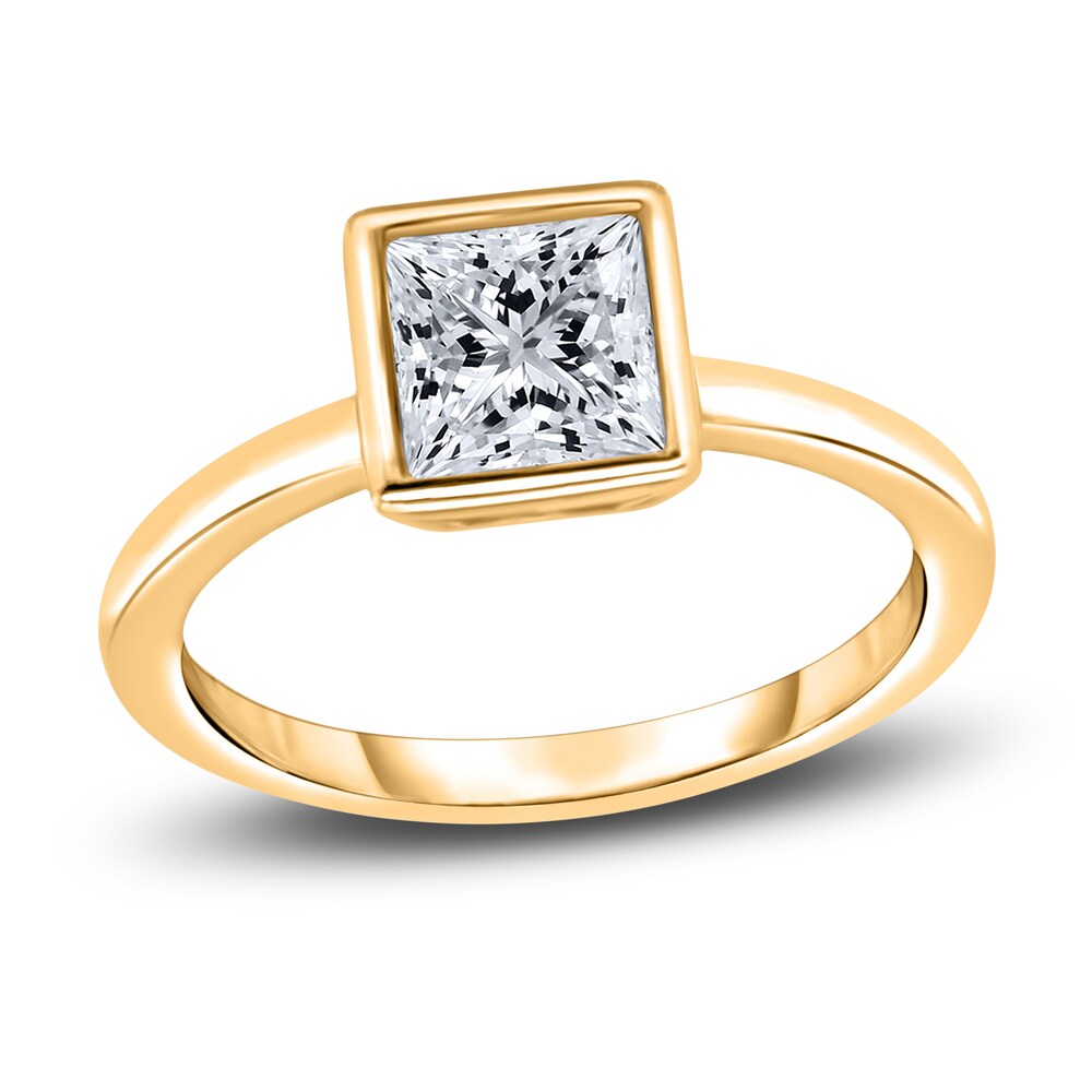 Diamond Solitaire Engagement Ring 1 ct tw Bezel-Set Princess 14K Yellow Gold (I2/I) YmNG6gVK Diamond Solitaire Engagement Ring 1 ct tw Bezel-Set Princess 14K Yellow Gold (I2/I) YmNG6gVK