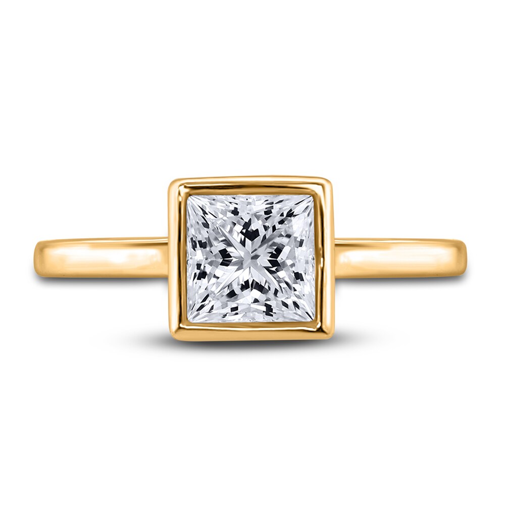 Diamond Solitaire Engagement Ring 1 ct tw Bezel-Set Princess 14K Yellow Gold (I2/I) YmNG6gVK Diamond Solitaire Engagement Ring 1 ct tw Bezel-Set Princess 14K Yellow Gold (I2/I) YmNG6gVK