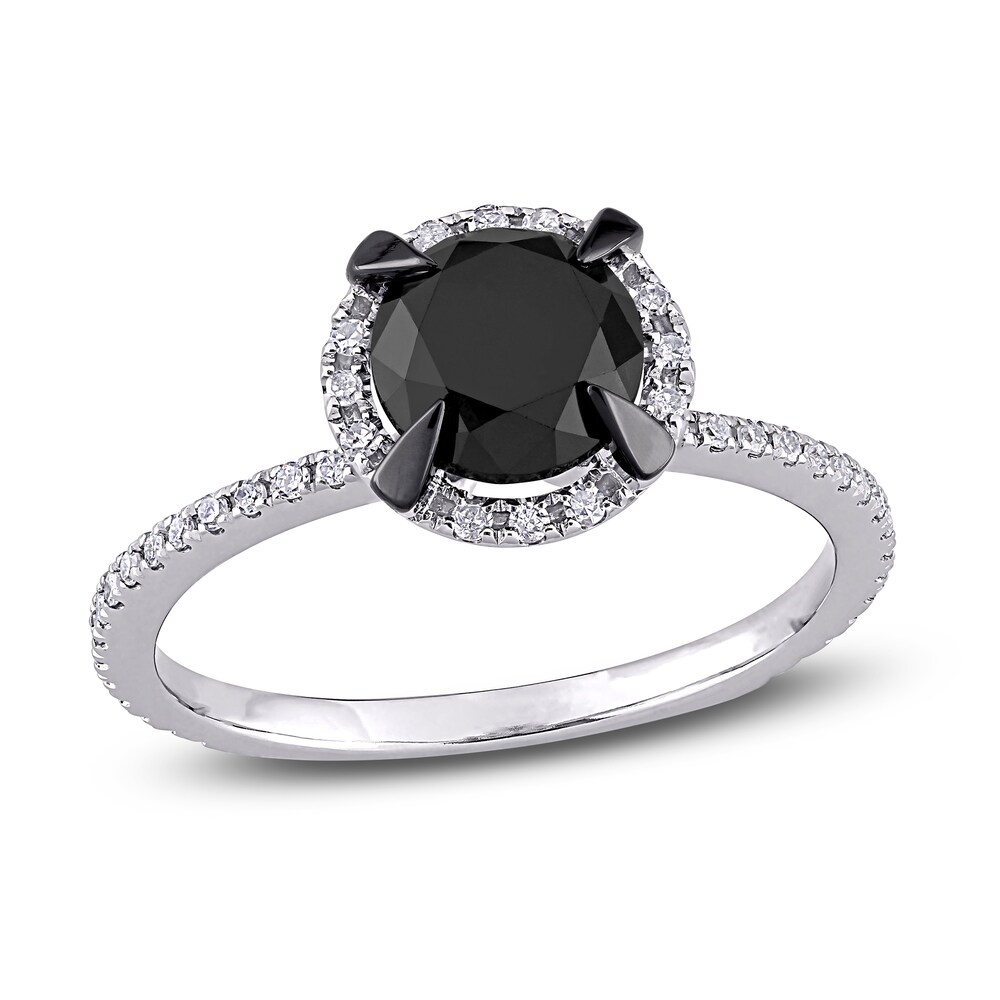 Black Diamond Engagement Ring 2 ct tw 10K White Gold Z5WNJSND Black Diamond Engagement Ring 2 ct tw 10K White Gold Z5WNJSND