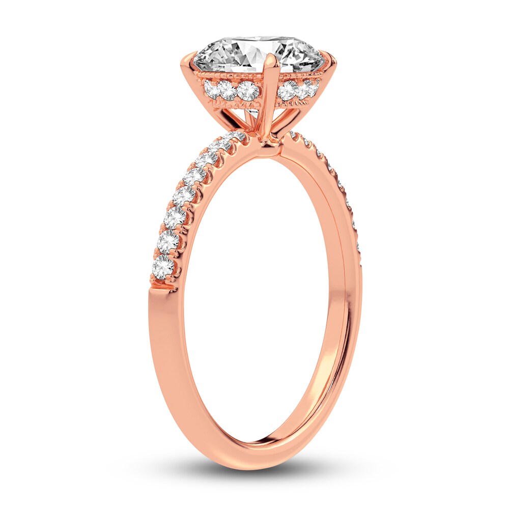 Lab-Created Diamond Engagement Ring 2-1/4 ct tw Round 14K Rose Gold Z5cD6rEF Lab-Created Diamond Engagement Ring 2-1/4 ct tw Round 14K Rose Gold Z5cD6rEF