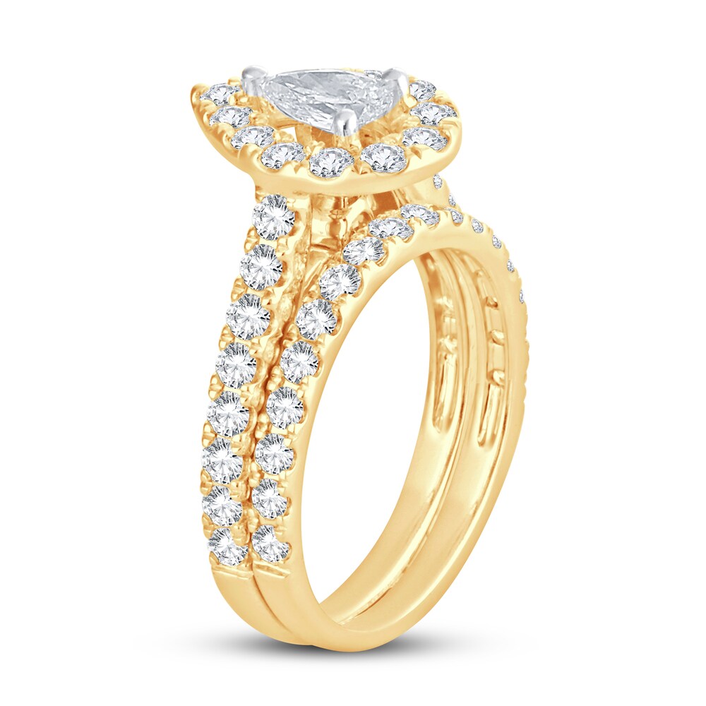 Diamond Bridal Set 2 ct tw Pear-shaped/Round-cut 14K Yellow Gold Z5cgPH2k Diamond Bridal Set 2 ct tw Pear-shaped/Round-cut 14K Yellow Gold Z5cgPH2k