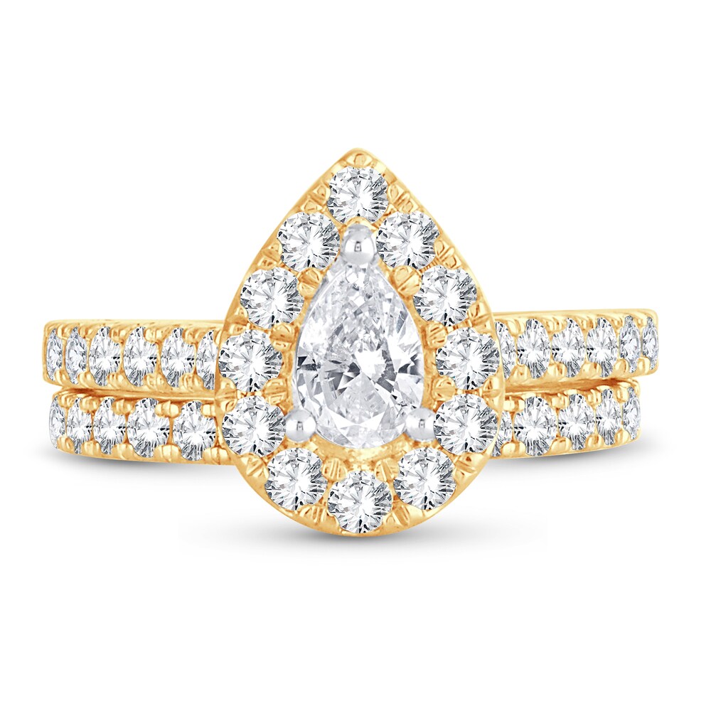 Diamond Bridal Set 2 ct tw Pear-shaped/Round-cut 14K Yellow Gold Z5cgPH2k Diamond Bridal Set 2 ct tw Pear-shaped/Round-cut 14K Yellow Gold Z5cgPH2k