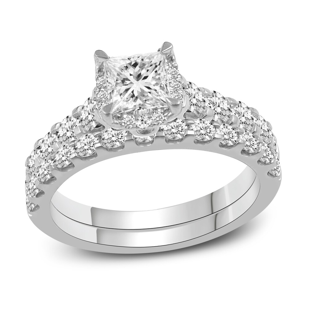 Diamond Bridal Set 2 ct tw Round/Princess 14K White Gold ZIHuiQkD Diamond Bridal Set 2 ct tw Round/Princess 14K White Gold ZIHuiQkD
