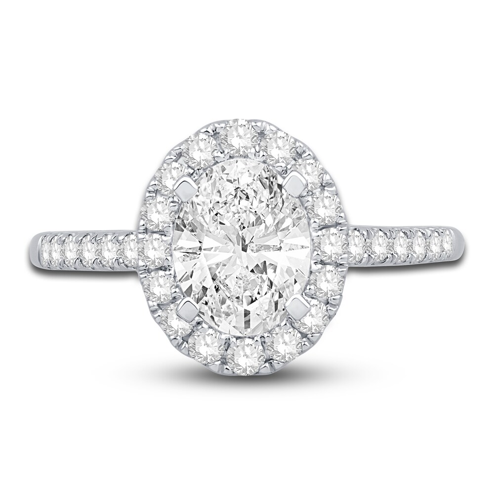 Engagement Ring 1/2 ct tw Oval/Round Platinum ZNfTFNzw