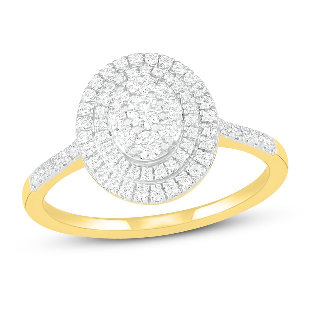 Diamond Engagement Ring 1/2 ct tw Round 14K Yellow Gold ZOICHosH