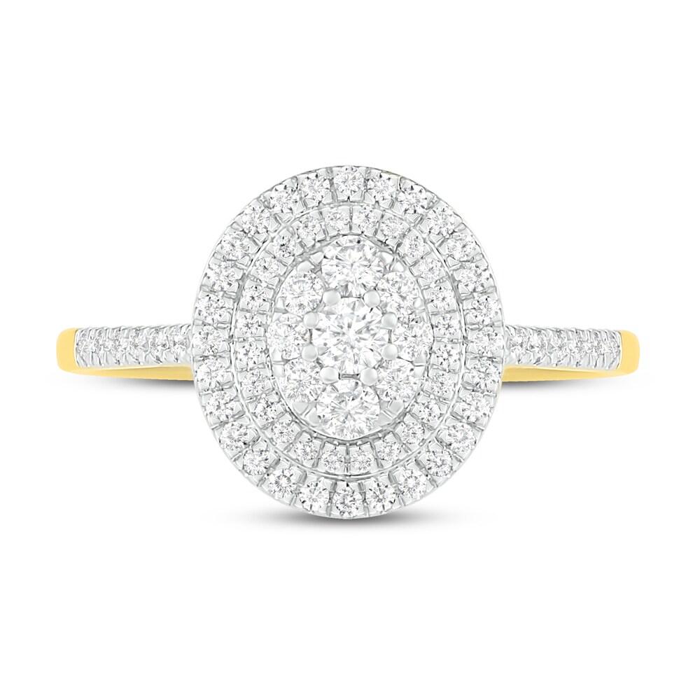 Diamond Engagement Ring 1/2 ct tw Round 14K Yellow Gold ZOICHosH Diamond Engagement Ring 1/2 ct tw Round 14K Yellow Gold ZOICHosH