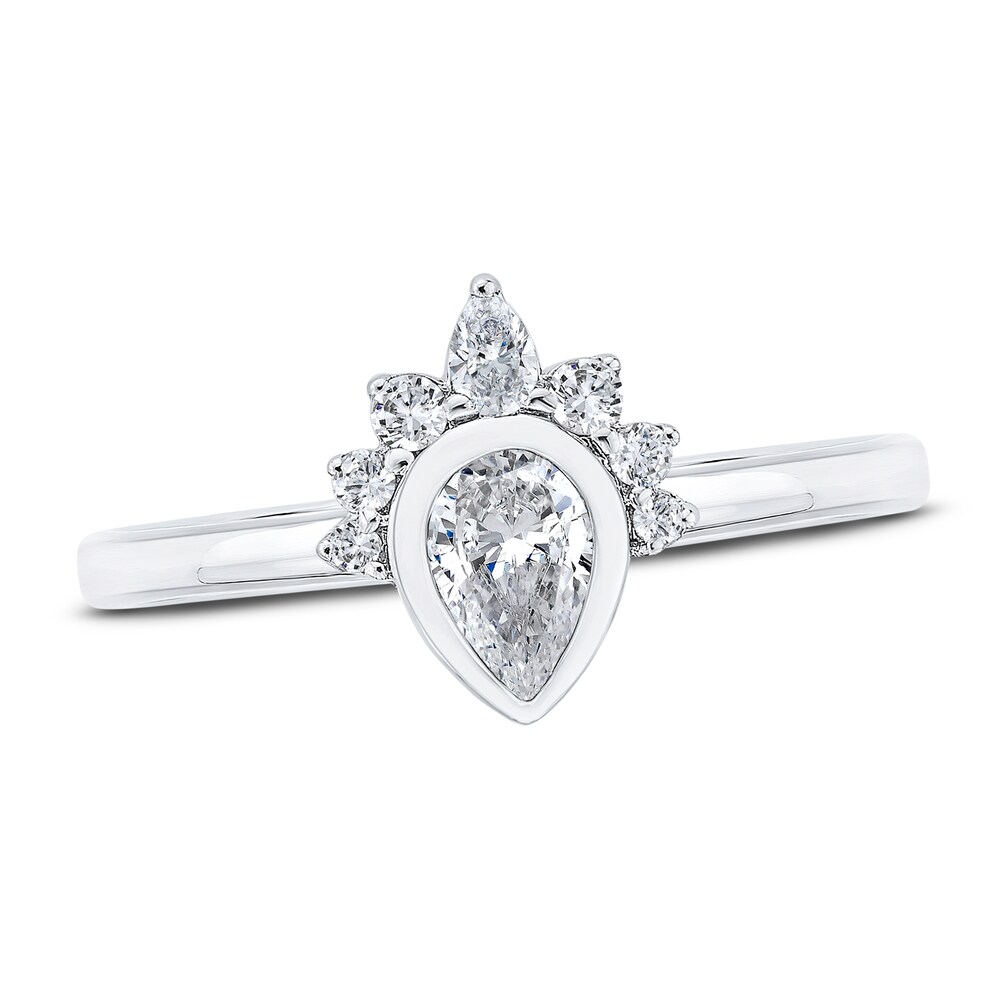 Diamond Engagement Ring 1/2 ct tw Pear-shaped/Round 14K White Gold ZbjcwhuJ Diamond Engagement Ring 1/2 ct tw Pear-shaped/Round 14K White Gold ZbjcwhuJ