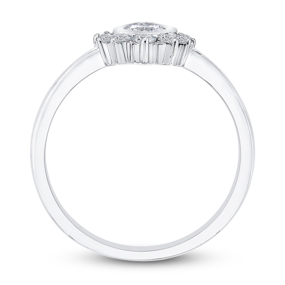 Diamond Engagement Ring 1/2 ct tw Pear-shaped/Round 14K White Gold ZbjcwhuJ