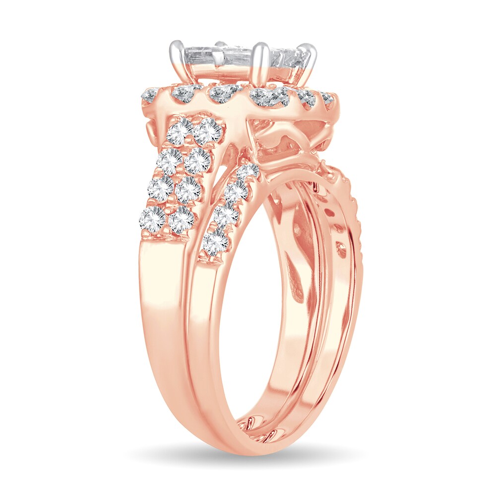 Diamond Bridal Set 2 ct tw Princess 14K Rose Gold ZxRy6RNA Diamond Bridal Set 2 ct tw Princess 14K Rose Gold ZxRy6RNA