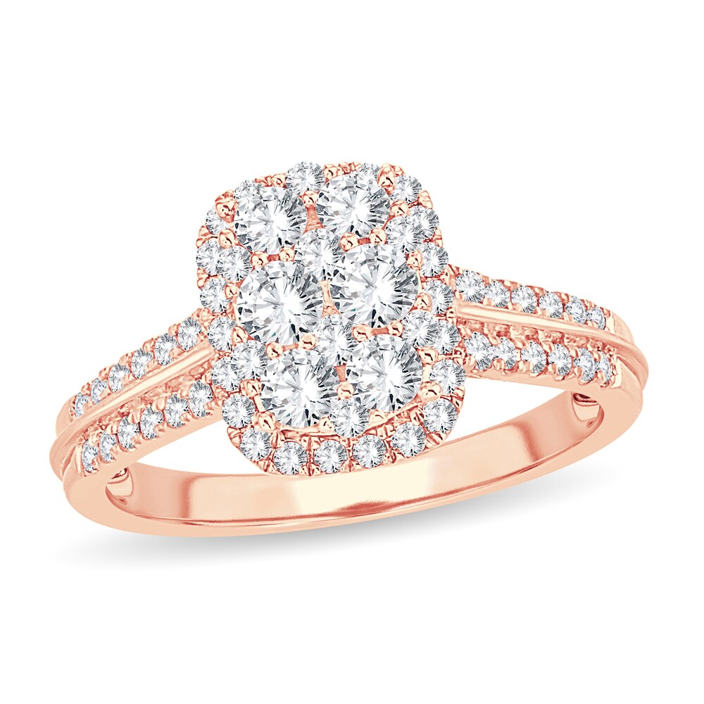 Diamond Ring 7/8 ct tw Round 14K Rose Gold aKJnHcwi Diamond Ring 7/8 ct tw Round 14K Rose Gold aKJnHcwi