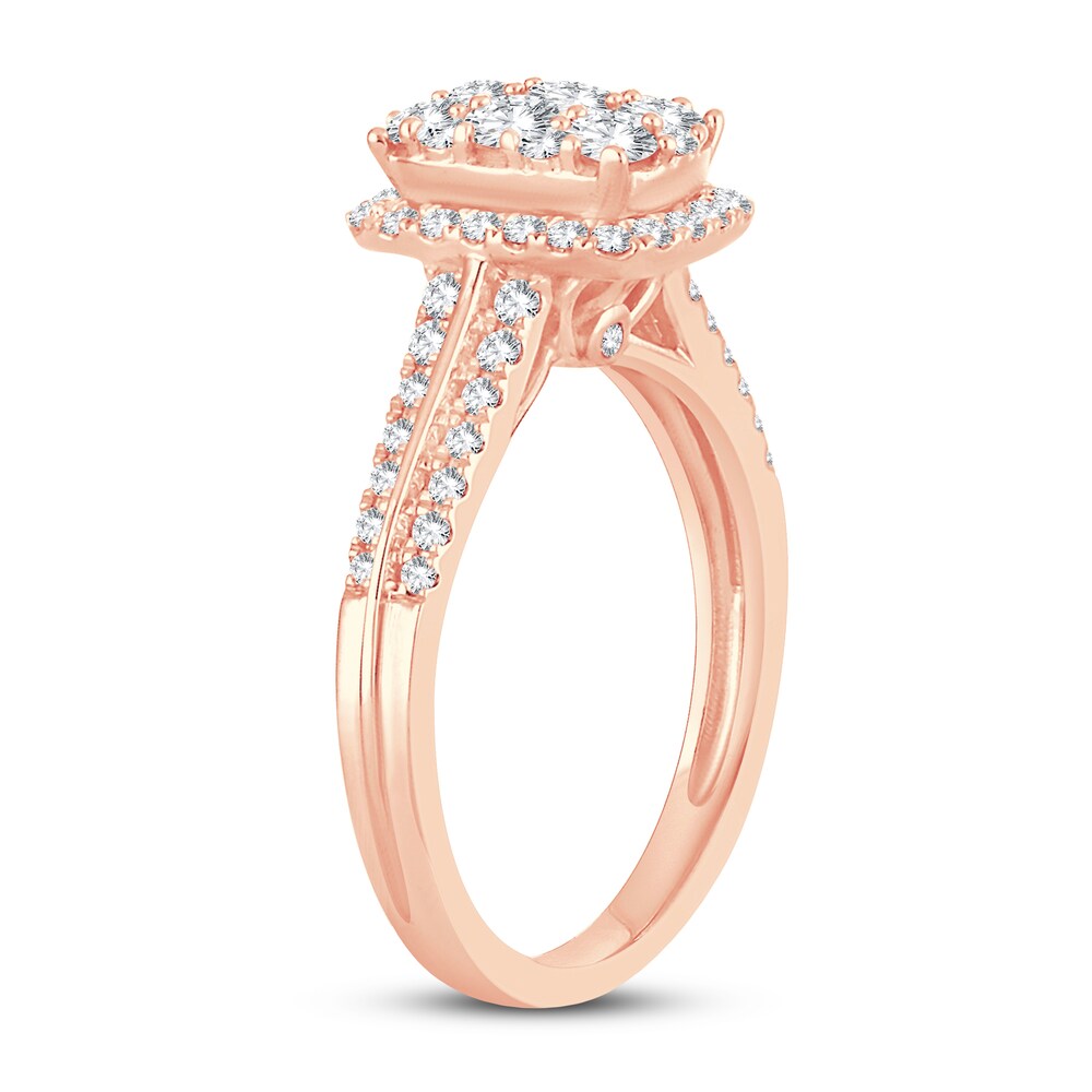 Diamond Ring 7/8 ct tw Round 14K Rose Gold aKJnHcwi Diamond Ring 7/8 ct tw Round 14K Rose Gold aKJnHcwi