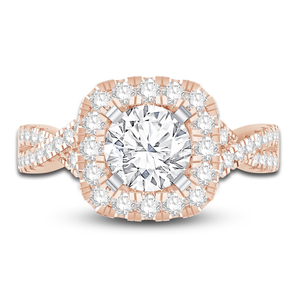 Engagement Ring 3/4 ct tw Round 14K Rose Gold aL9pQ0ib Engagement Ring 3/4 ct tw Round 14K Rose Gold aL9pQ0ib