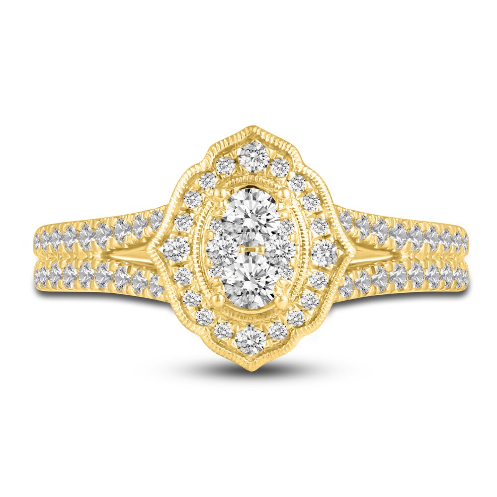 Diamond Engagement Ring 5/8 ct tw Round 14K Yellow Gold aSFBJK0E Diamond Engagement Ring 5/8 ct tw Round 14K Yellow Gold aSFBJK0E