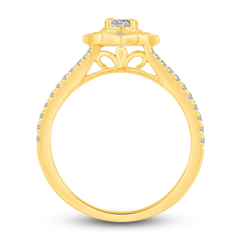 Diamond Engagement Ring 5/8 ct tw Round 14K Yellow Gold aSFBJK0E Diamond Engagement Ring 5/8 ct tw Round 14K Yellow Gold aSFBJK0E