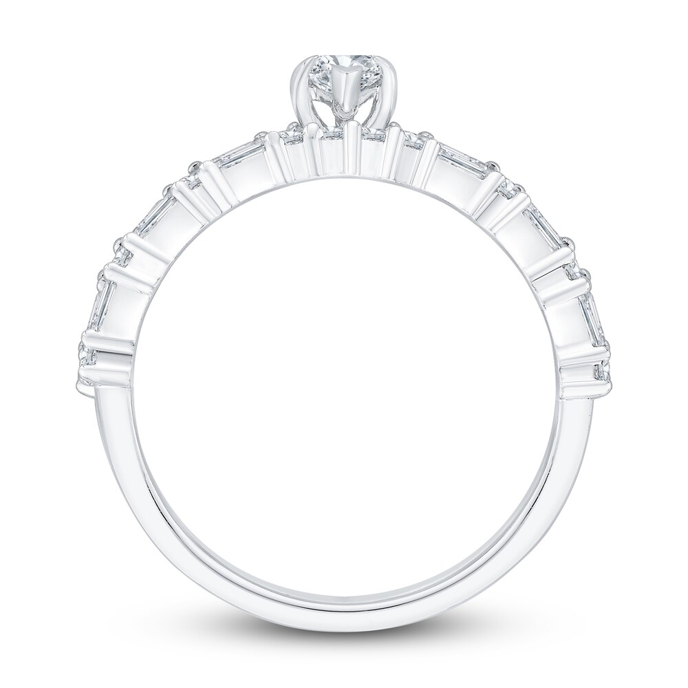 Diamond Engagement Ring 7/8 ct tw Marquise/Baguette /Round 14K White Gold aXBuhpbi Diamond Engagement Ring 7/8 ct tw Marquise/Baguette /Round 14K White Gold aXBuhpbi