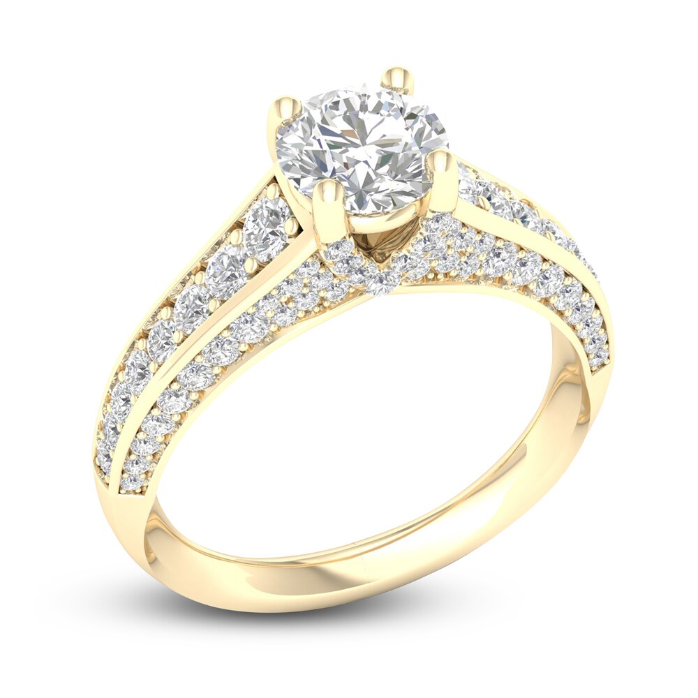 Diamond Engagement Ring 1-3/4 ct tw Round 14K Yellow Gold amkWw5Ci