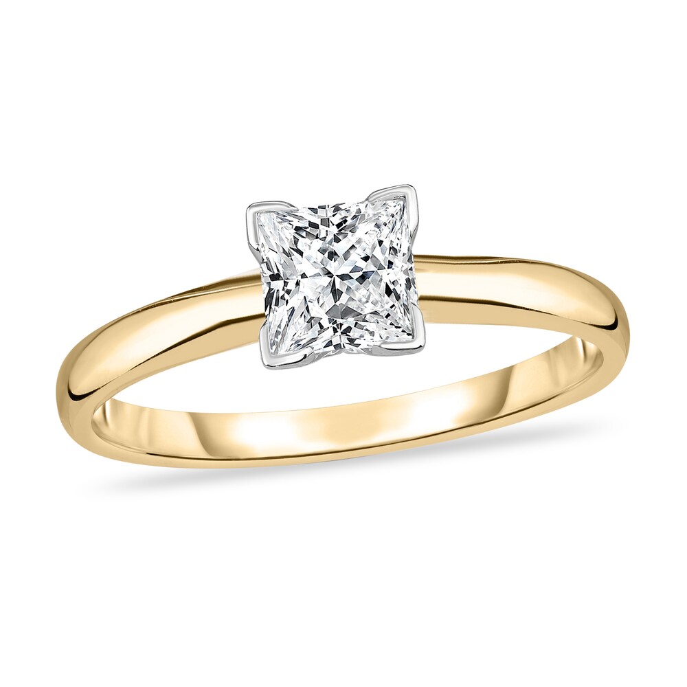 Diamond Solitaire Ring 3/8 ct tw Princess 14K Yellow Gold (I1/I) aundtPt1 Diamond Solitaire Ring 3/8 ct tw Princess 14K Yellow Gold (I1/I) aundtPt1