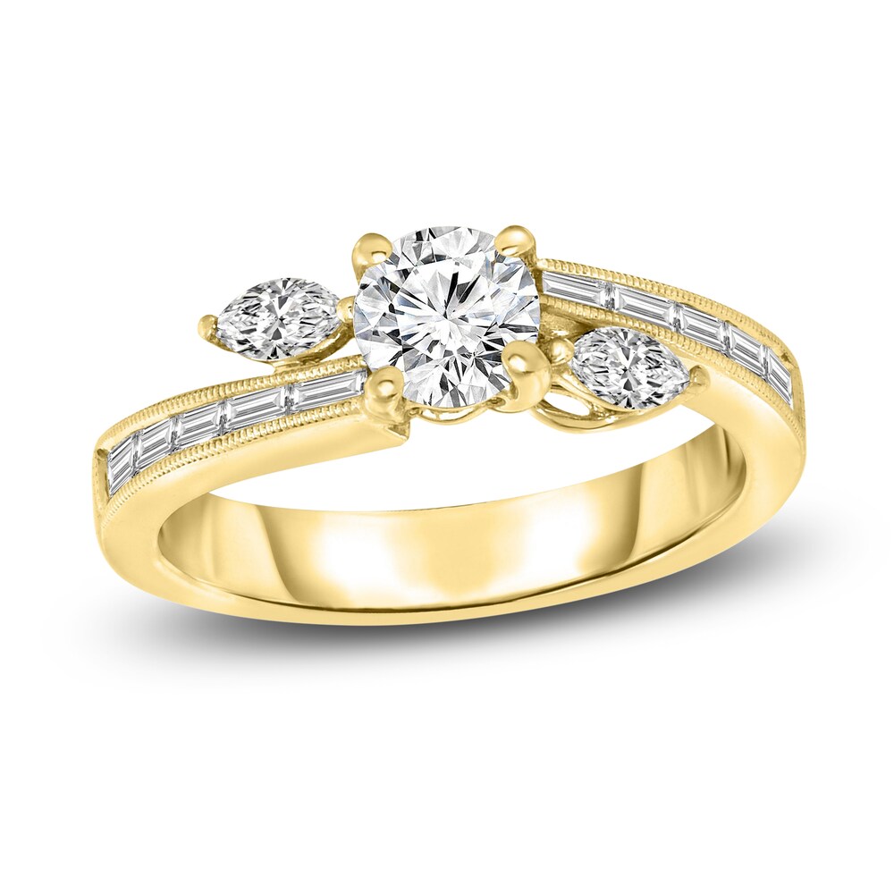 Diamond Engagement Ring 1 ct tw Round/Marquise 14K Yellow Gold b9G6HjCq Diamond Engagement Ring 1 ct tw Round/Marquise 14K Yellow Gold b9G6HjCq