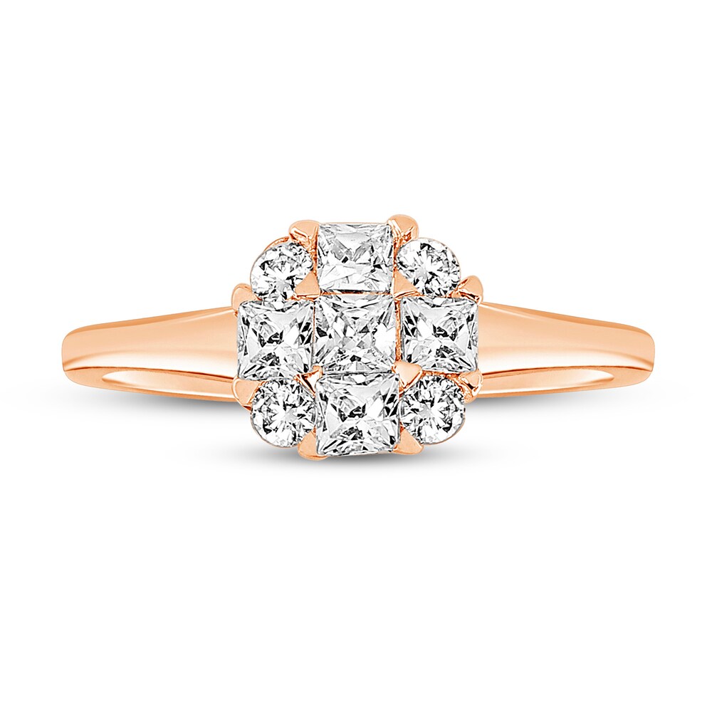 Diamond Engagement Ring 1/2 ct tw Round/Princess 14K Rose Gold bI7Sxl5w Diamond Engagement Ring 1/2 ct tw Round/Princess 14K Rose Gold bI7Sxl5w