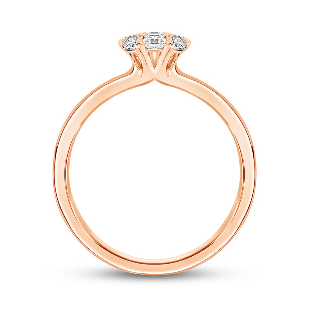 Diamond Engagement Ring 1/2 ct tw Round/Princess 14K Rose Gold bI7Sxl5w Diamond Engagement Ring 1/2 ct tw Round/Princess 14K Rose Gold bI7Sxl5w