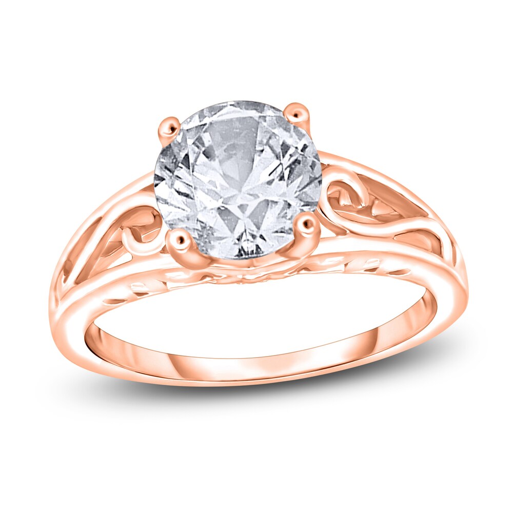Diamond Solitaire Scroll Engagement Ring 3/4 ct tw Round 14K Rose Gold (I2/I) bKku47zM Diamond Solitaire Scroll Engagement Ring 3/4 ct tw Round 14K Rose Gold (I2/I) bKku47zM