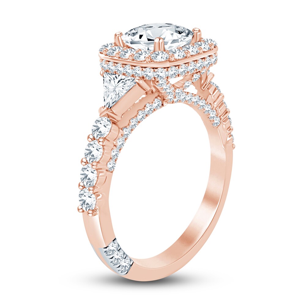 Pnina Tornai Lab-Created Diamond Engagement Ring 2-7/8 ct tw Cushion/Trillion/ Round 14K Rose Gold bQA8giYe Pnina Tornai Lab-Created Diamond Engagement Ring 2-7/8 ct tw Cushion/Trillion/ Round 14K Rose Gold bQA8giYe