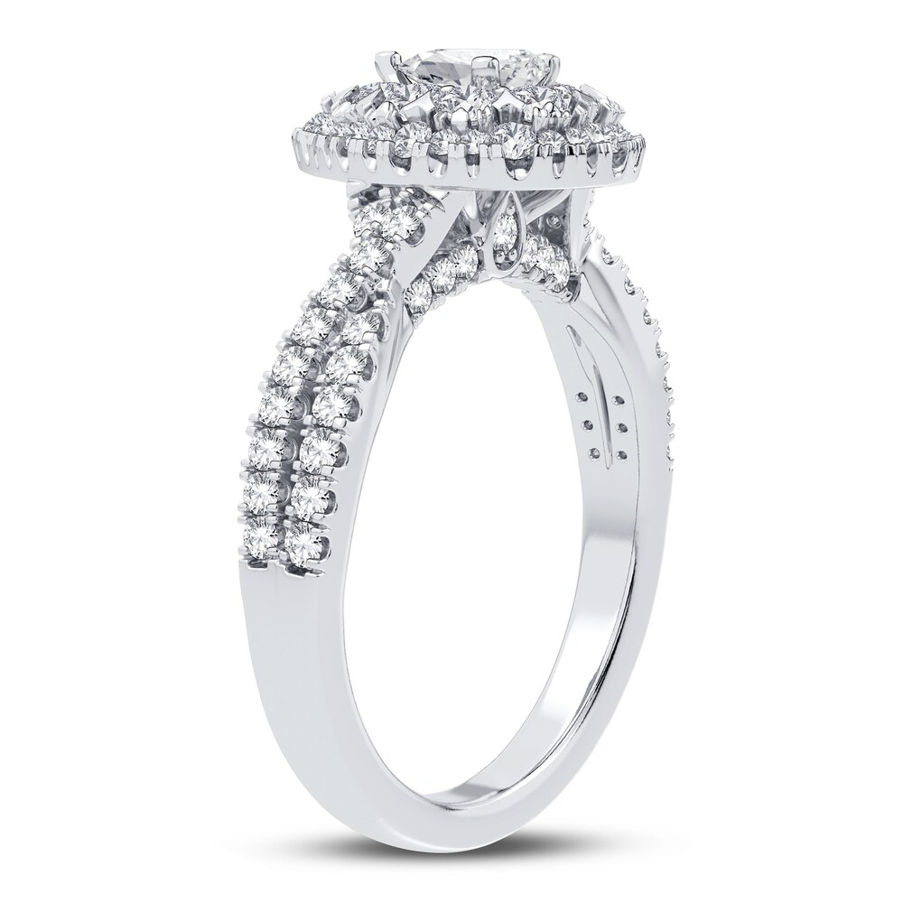 Diamond Double Halo Engagement Ring 1 ct tw Pear/Round 14K White Gold bgOsrE0L Diamond Double Halo Engagement Ring 1 ct tw Pear/Round 14K White Gold bgOsrE0L