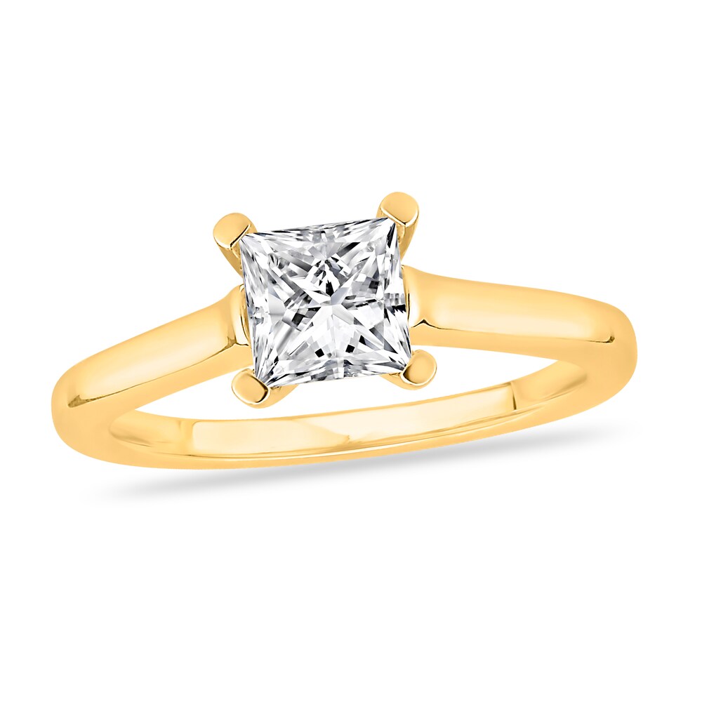 Diamond Solitaire Engagement Ring 2-1/2 ct tw Princess-cut 14K Yellow Gold (I2/I) bjvLRhiJ