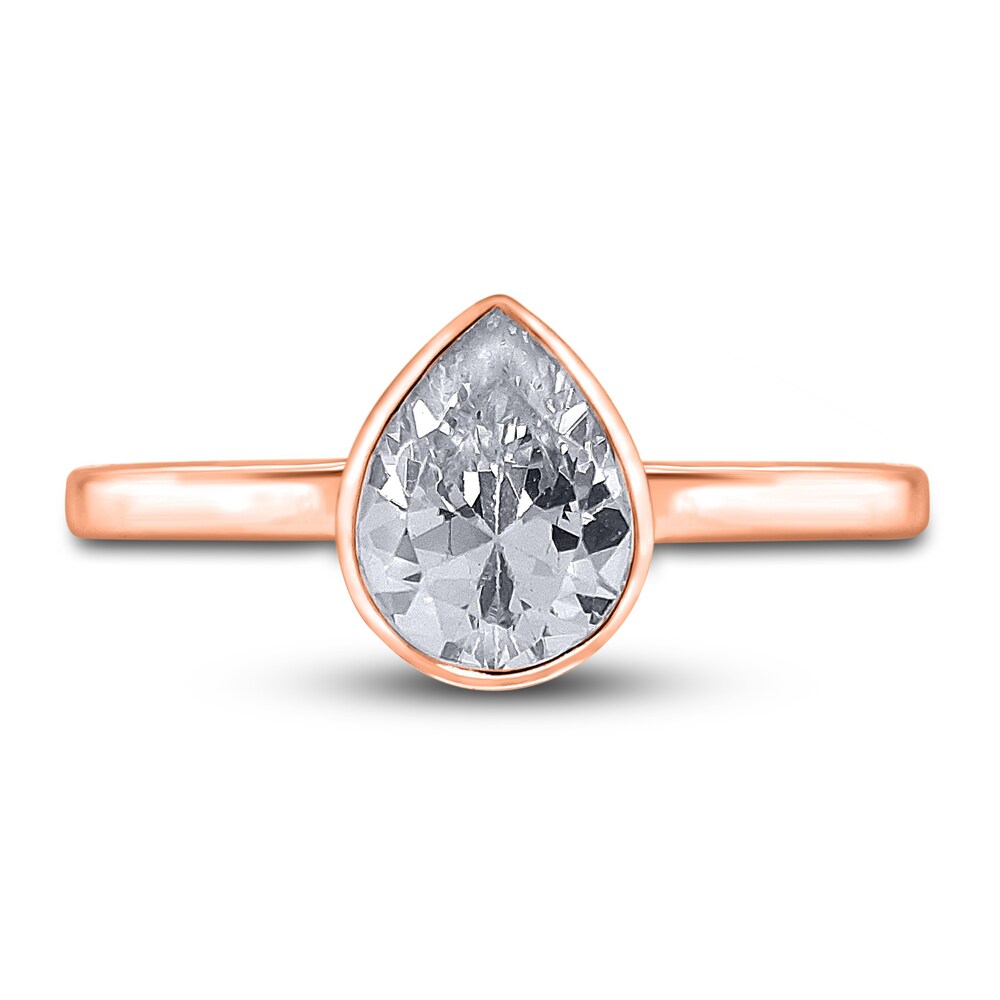 Diamond Solitaire Engagement Ring 3/4 ct tw Bezel-Set Pear-cut 14K Rose Gold (I2/I) btcUMxXc Diamond Solitaire Engagement Ring 3/4 ct tw Bezel-Set Pear-cut 14K Rose Gold (I2/I) btcUMxXc