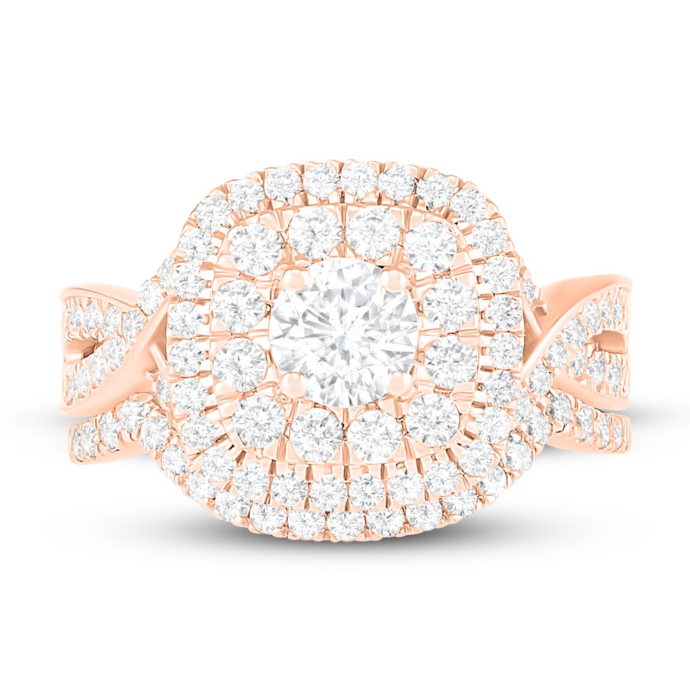 Diamond Bridal Set 1-1/2 ct tw Round 14K Rose Gold cFEp29ek Diamond Bridal Set 1-1/2 ct tw Round 14K Rose Gold cFEp29ek