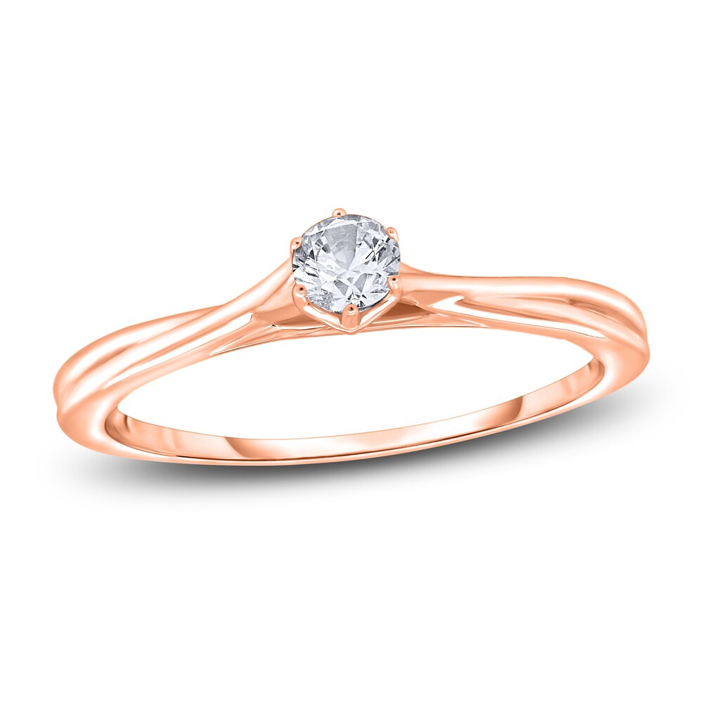 Diamond Solitaire Twist Engagement Ring 1/4 ct tw Round 14K Rose Gold (I2/I) cMGpO5G4 Diamond Solitaire Twist Engagement Ring 1/4 ct tw Round 14K Rose Gold (I2/I) cMGpO5G4