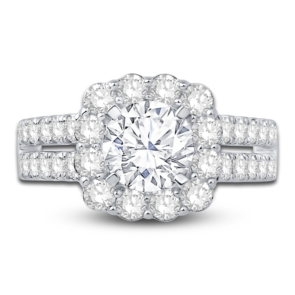 Engagement Ring 1-1/2 ct tw Round 14K White Gold cUoWArsU Engagement Ring 1-1/2 ct tw Round 14K White Gold cUoWArsU