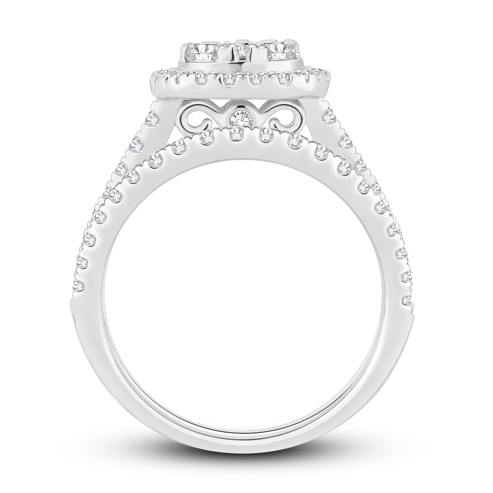 Diamond Bridal Set 1-1/5 ct tw Round 14K White Gold cWu5BbOt Diamond Bridal Set 1-1/5 ct tw Round 14K White Gold cWu5BbOt