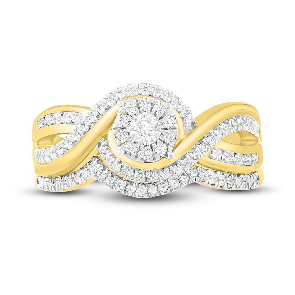 Diamond Bridal Set 1/2 ct tw Round 14K Yellow Gold cfyoYGLM