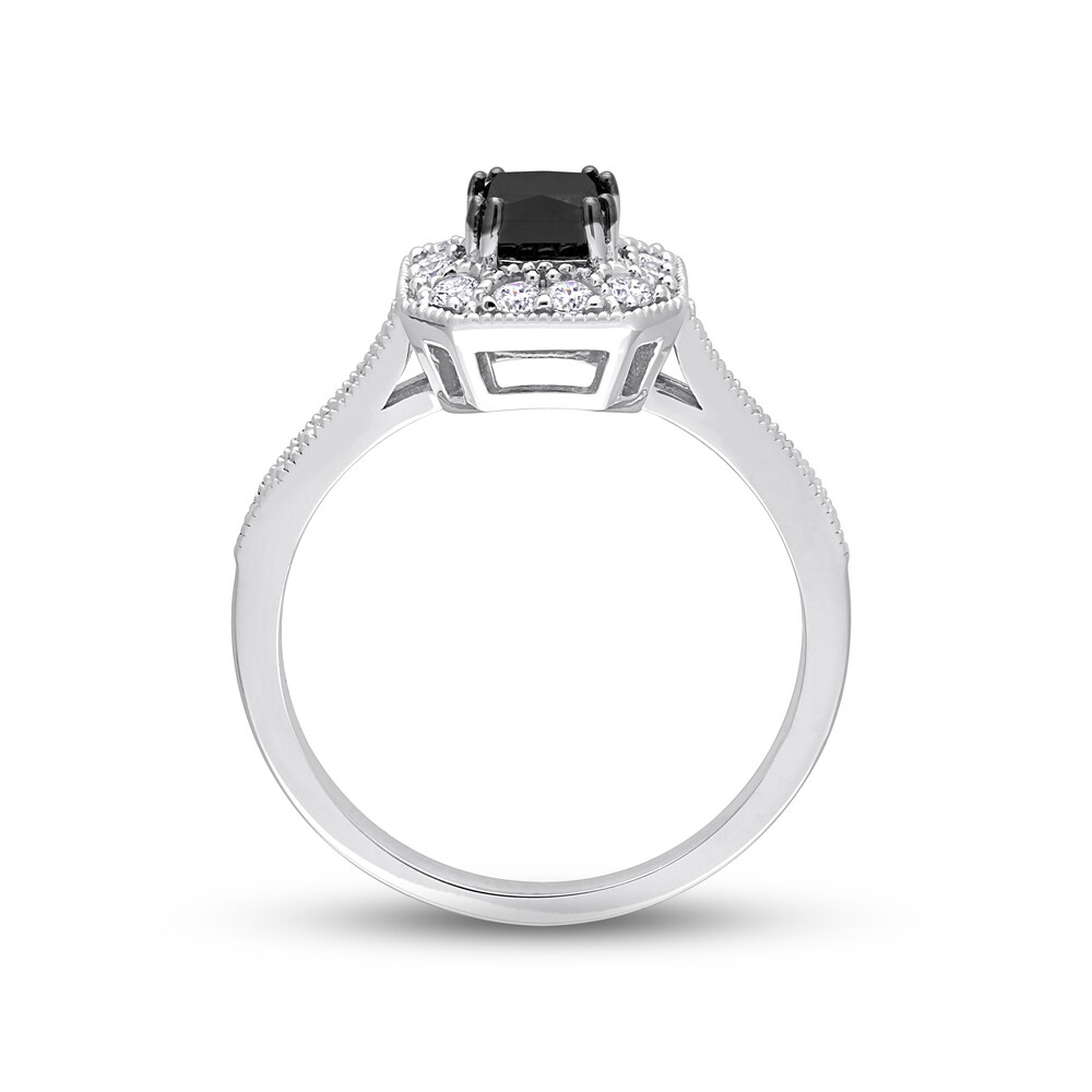 Black Diamond Engagement Ring 1 ct tw Princess 10K White Gold cngifEAn Black Diamond Engagement Ring 1 ct tw Princess 10K White Gold cngifEAn