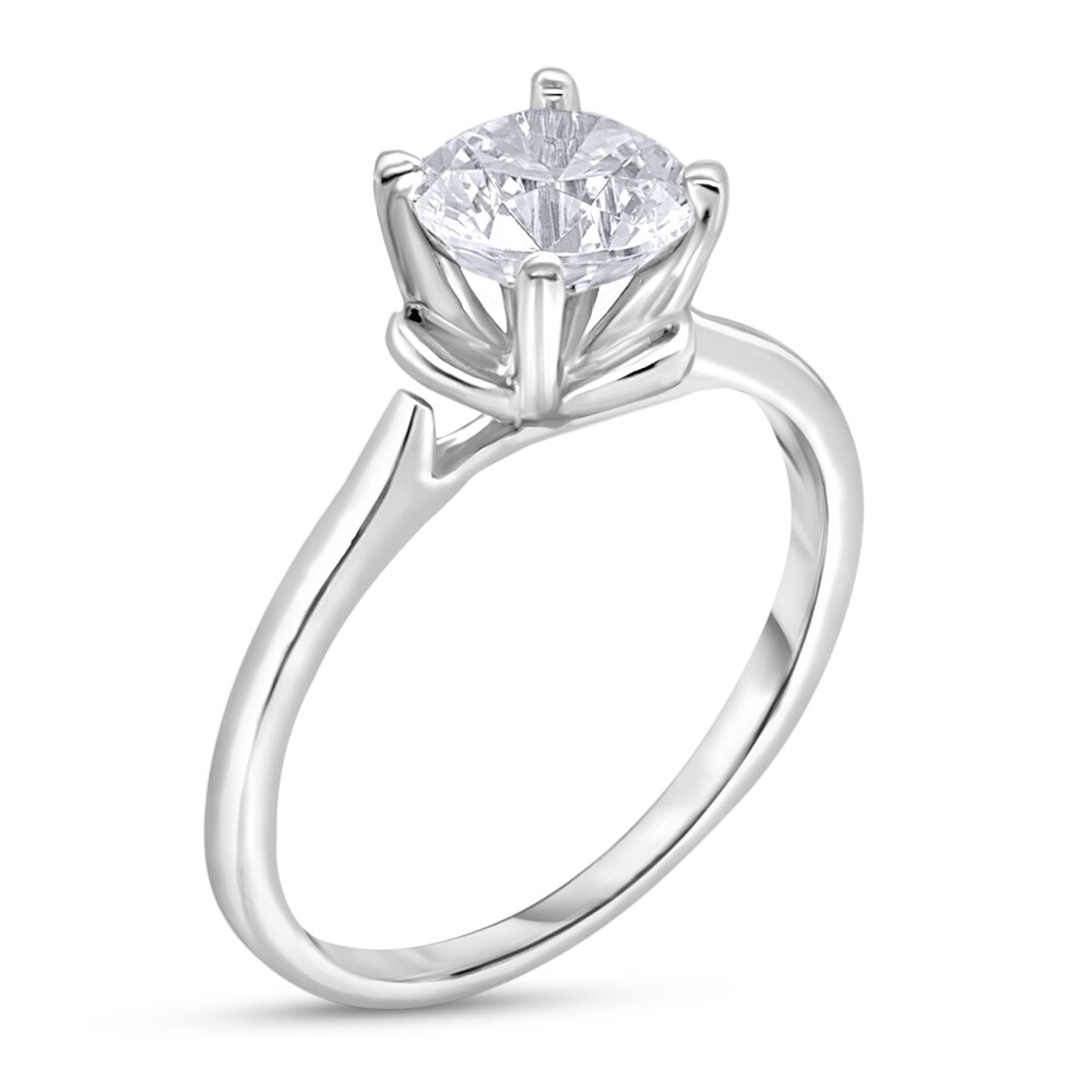 Diamond Solitaire Floral Engagement Ring 1-1/2 ct tw Round 14K White Gold (I2/I) coci41OH Diamond Solitaire Floral Engagement Ring 1-1/2 ct tw Round 14K White Gold (I2/I) coci41OH