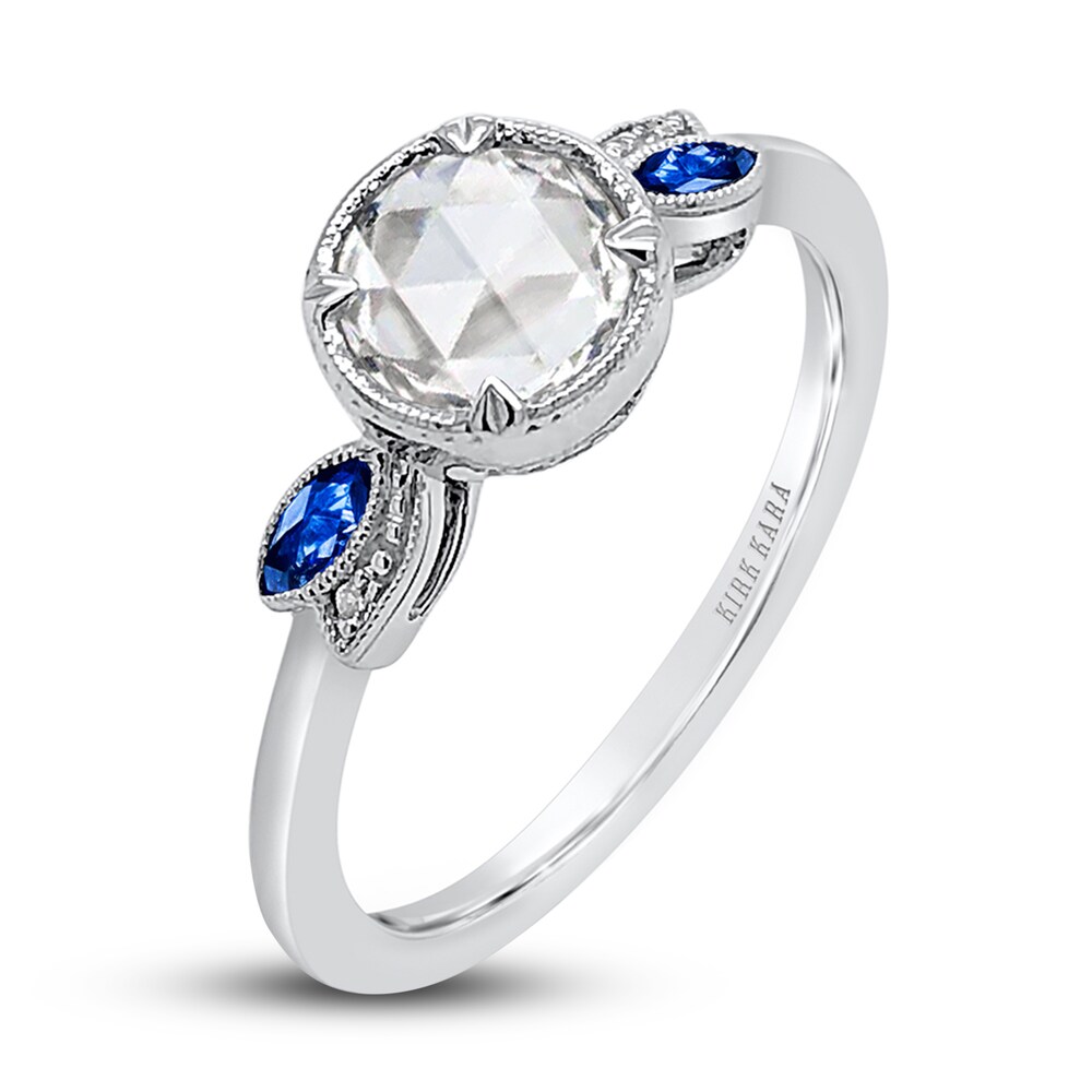 Kirk Kara Natural Blue Sapphire Engagement Ring 1/2 ct tw Rose-cut 14K White Gold cuZJAZhF Kirk Kara Natural Blue Sapphire Engagement Ring 1/2 ct tw Rose-cut 14K White Gold cuZJAZhF