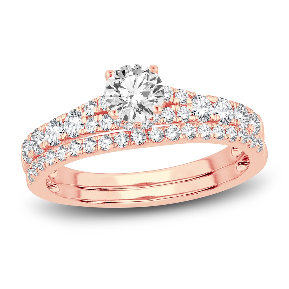 Diamond Bridal Set 1-1/4 ct tw Round 14K Rose Gold dLX6W24j Diamond Bridal Set 1-1/4 ct tw Round 14K Rose Gold dLX6W24j