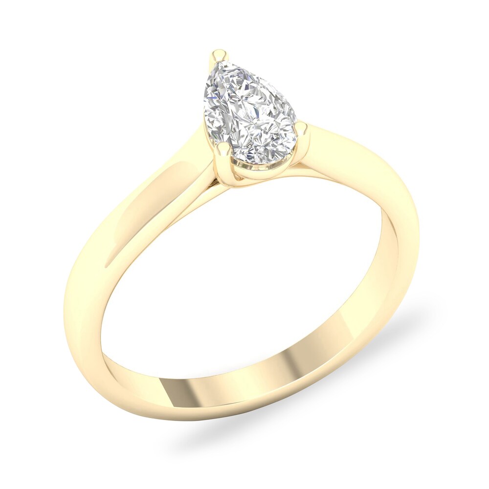 Diamond Solitaire Ring 3/4 ct tw Pear-shaped 14K Yellow Gold (SI2/I) dQYOZGfr Diamond Solitaire Ring 3/4 ct tw Pear-shaped 14K Yellow Gold (SI2/I) dQYOZGfr