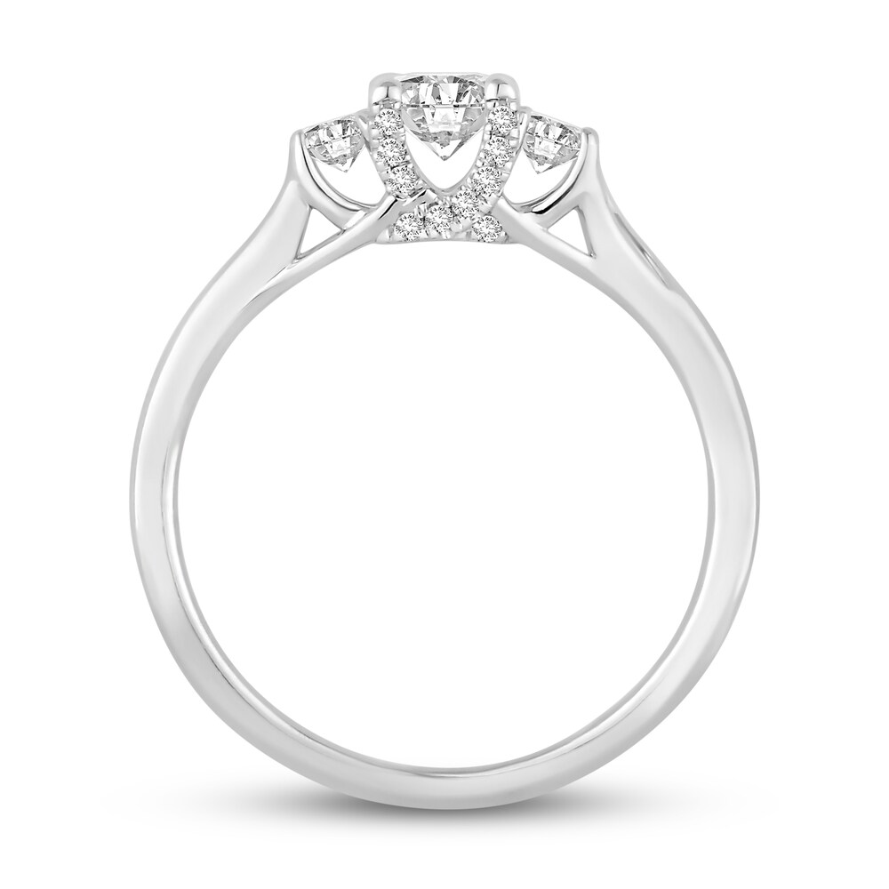 Diamond 3-Stone Ring 5/8 ct tw Round 14K White Gold dXGSgWoX Diamond 3-Stone Ring 5/8 ct tw Round 14K White Gold dXGSgWoX