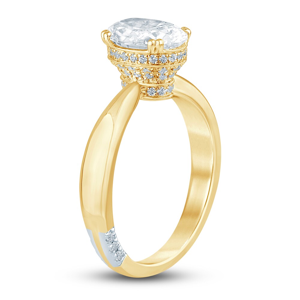Pnina Tornai Lab-Created Diamond Engagement Ring 2-1/5 ct tw Oval/Round 14K Yellow Gold dXZT3cPC Pnina Tornai Lab-Created Diamond Engagement Ring 2-1/5 ct tw Oval/Round 14K Yellow Gold dXZT3cPC