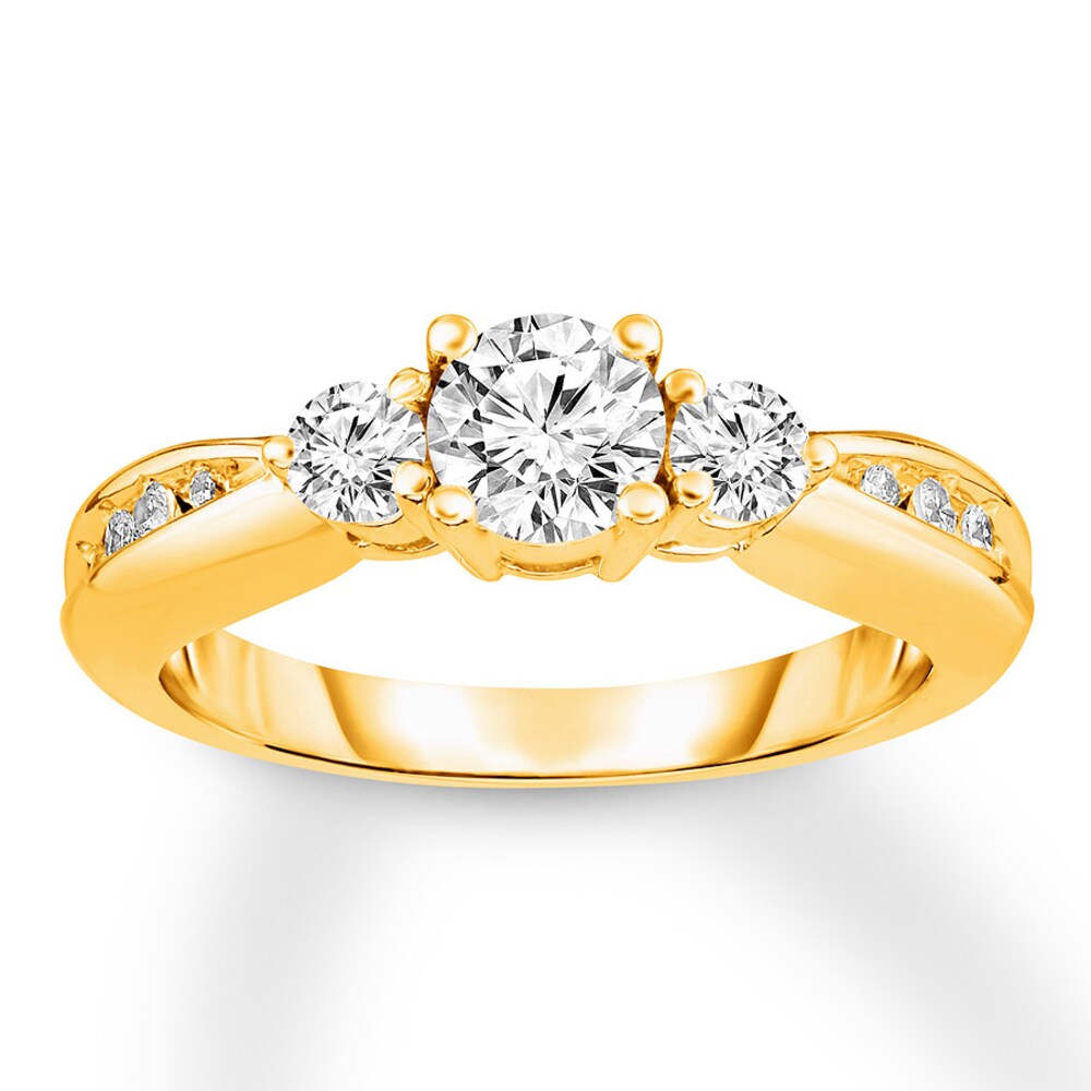 Diamond Engagement Ring 7/8 ct tw Round-cut 14K Yellow Gold dcOTiKJ4 Diamond Engagement Ring 7/8 ct tw Round-cut 14K Yellow Gold dcOTiKJ4