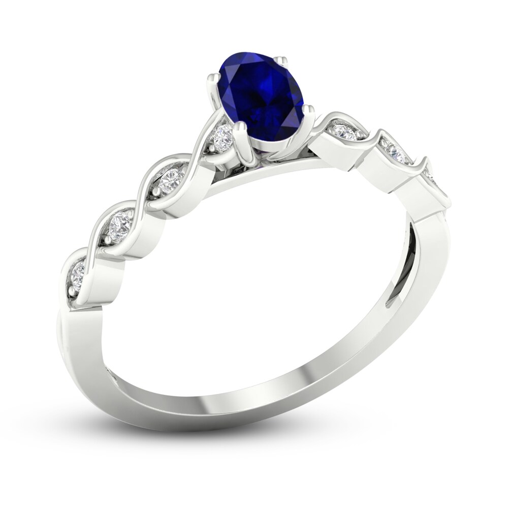 Natural Blue Sapphire Engagement Ring 1/15 ct tw Round 14K White Gold dlWeMfbx Natural Blue Sapphire Engagement Ring 1/15 ct tw Round 14K White Gold dlWeMfbx