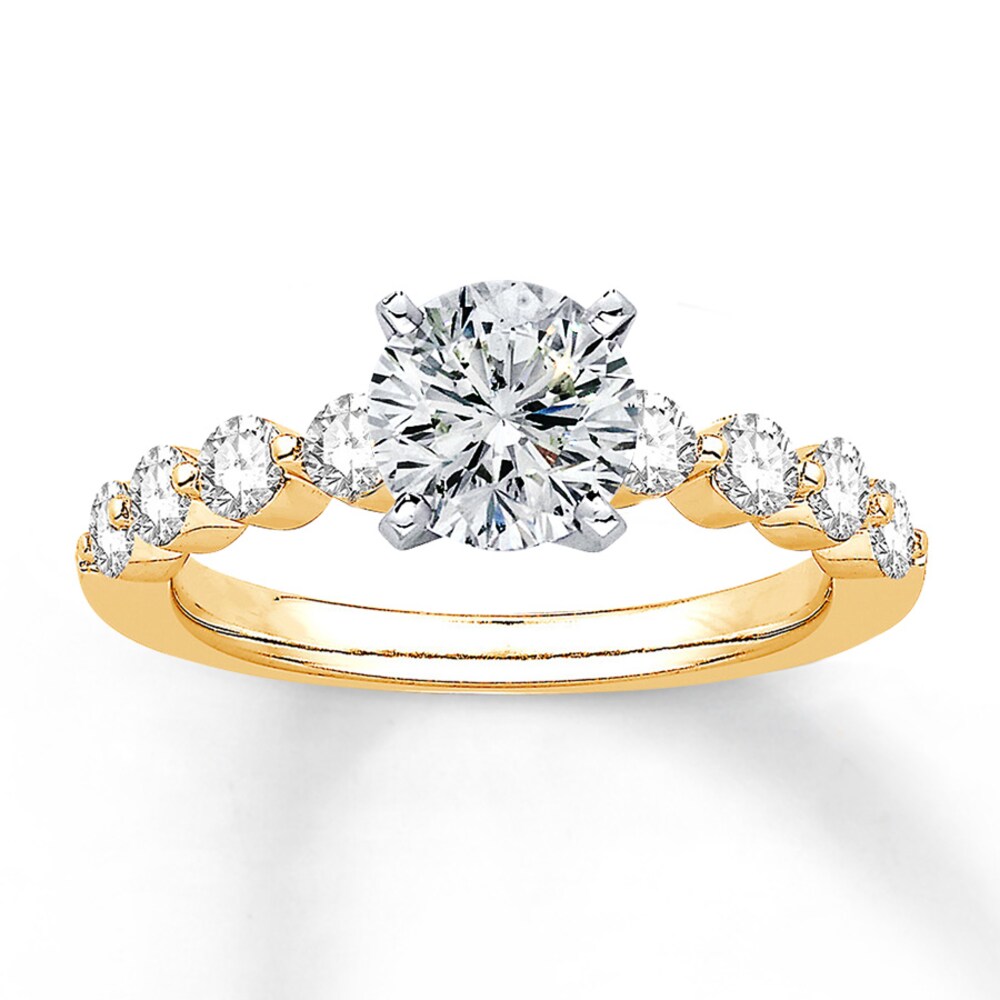 Colorless Diamond Ring Setting 5/8 ct tw Round 14K Yellow Gold dtyjM8om