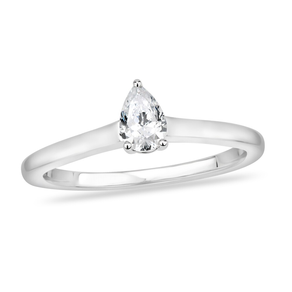 Diamond Solitaire Engagement Ring 1/2 ct tw Pear-shaped 14K White Gold (I2/I) e7kEdtYM Diamond Solitaire Engagement Ring 1/2 ct tw Pear-shaped 14K White Gold (I2/I) e7kEdtYM